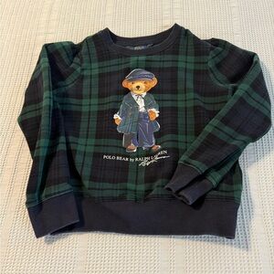 Ralph Lauren Green Plaid Polo Bear Sweatshirt